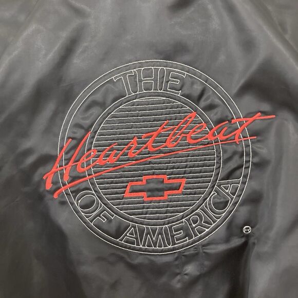 Vintage West Ark The Heartbeat of America Chevrolet Satin Bomber Jacket XL USA - Picture 3 of 15